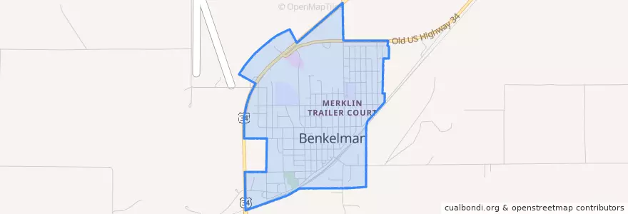 Mapa de ubicacion de Benkelman.