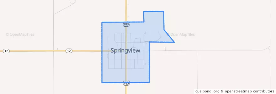 Mapa de ubicacion de Springview.