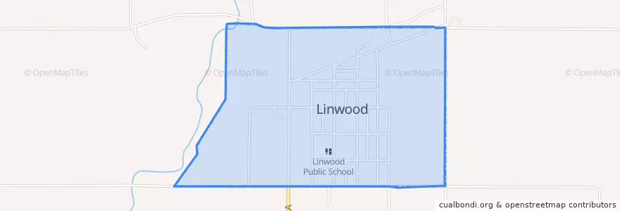 Mapa de ubicacion de Linwood.