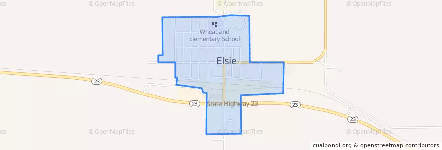 Mapa de ubicacion de Elsie.