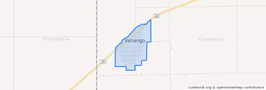 Mapa de ubicacion de Venango.