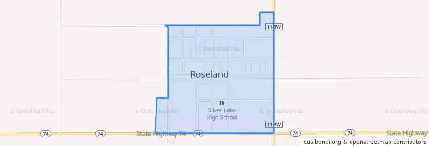 Mapa de ubicacion de Roseland.