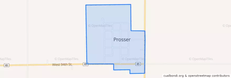 Mapa de ubicacion de Prosser.