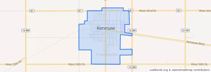 Mapa de ubicacion de Kenesaw.