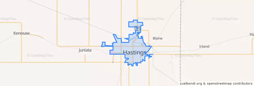 Mapa de ubicacion de Hastings.