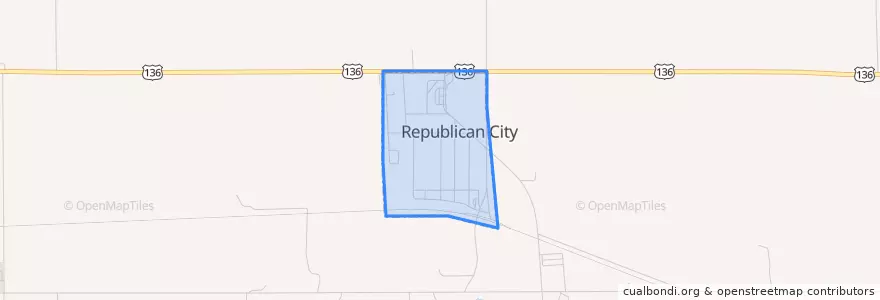 Mapa de ubicacion de Republican City.