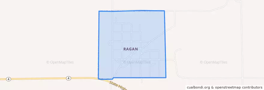 Mapa de ubicacion de Ragan.