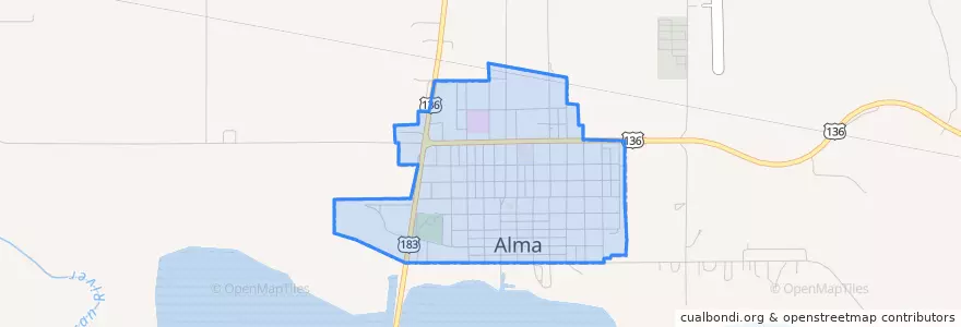 Mapa de ubicacion de Alma.