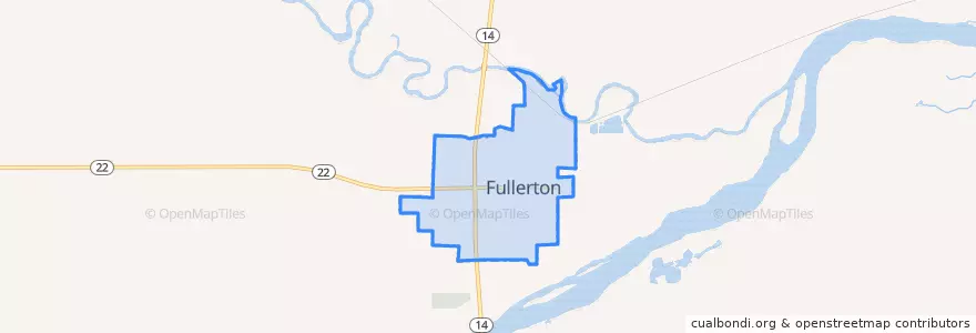 Mapa de ubicacion de Fullerton.