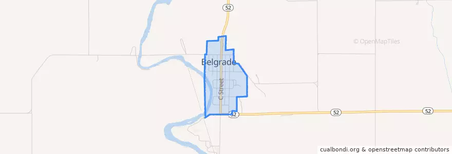 Mapa de ubicacion de Belgrade.