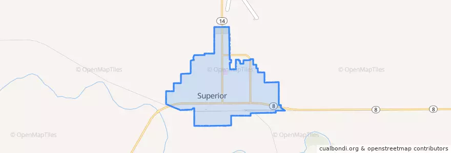 Mapa de ubicacion de Superior.