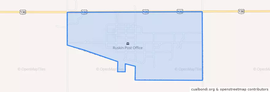 Mapa de ubicacion de Ruskin.