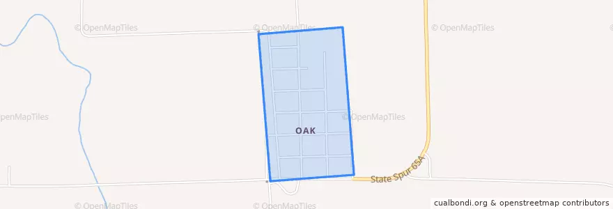 Mapa de ubicacion de Oak.