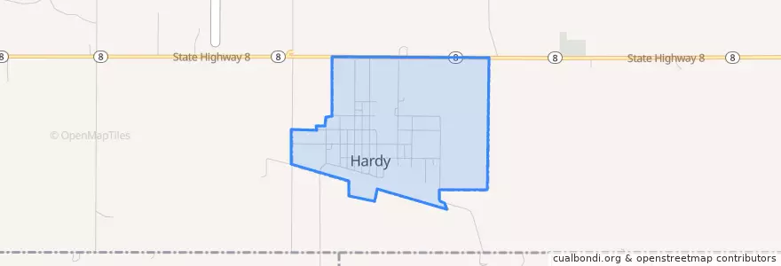 Mapa de ubicacion de Hardy.