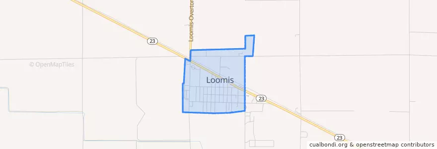 Mapa de ubicacion de Loomis.