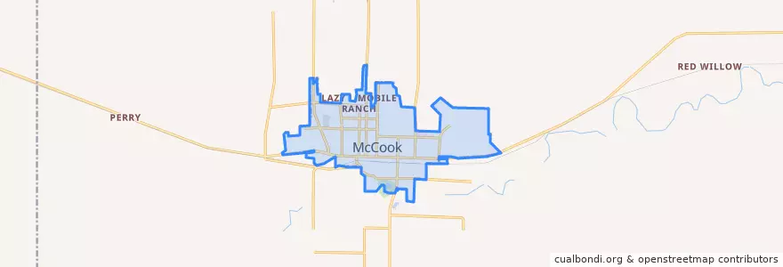 Mapa de ubicacion de McCook.