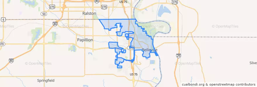 Mapa de ubicacion de Bellevue.