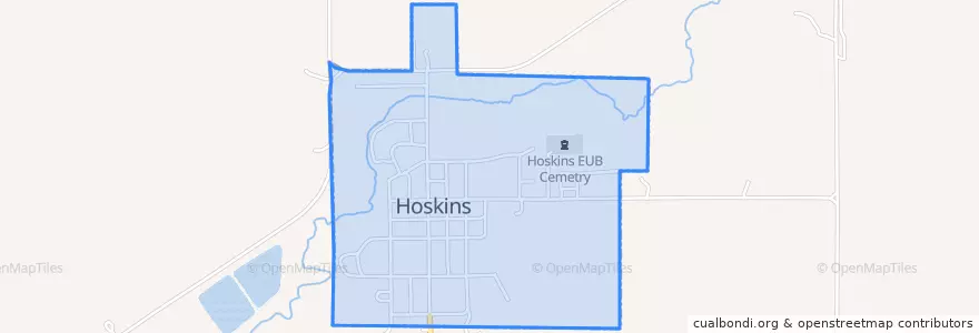 Mapa de ubicacion de Hoskins.