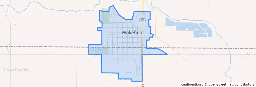 Mapa de ubicacion de Wakefield.