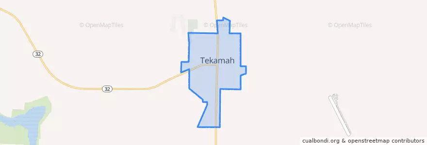Mapa de ubicacion de Tekamah.