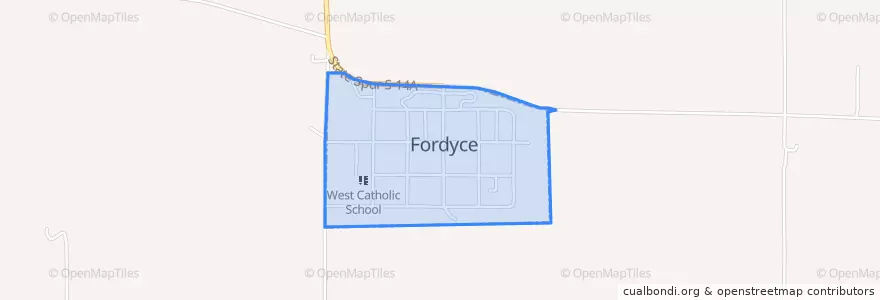 Mapa de ubicacion de Fordyce.