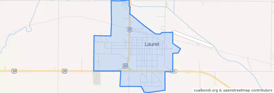 Mapa de ubicacion de Laurel.