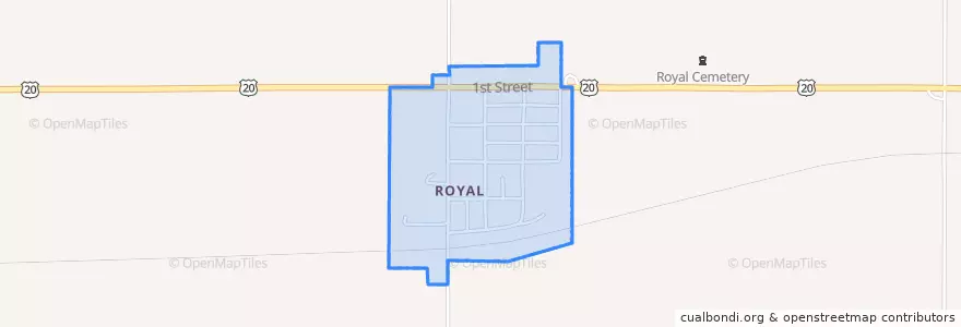 Mapa de ubicacion de Royal.