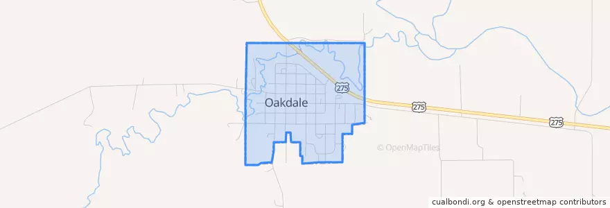 Mapa de ubicacion de Oakdale.