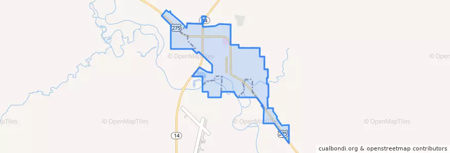 Mapa de ubicacion de Neligh.