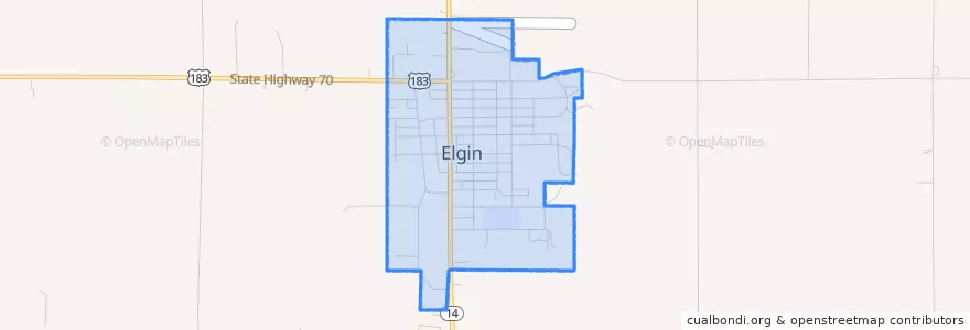 Mapa de ubicacion de Elgin.