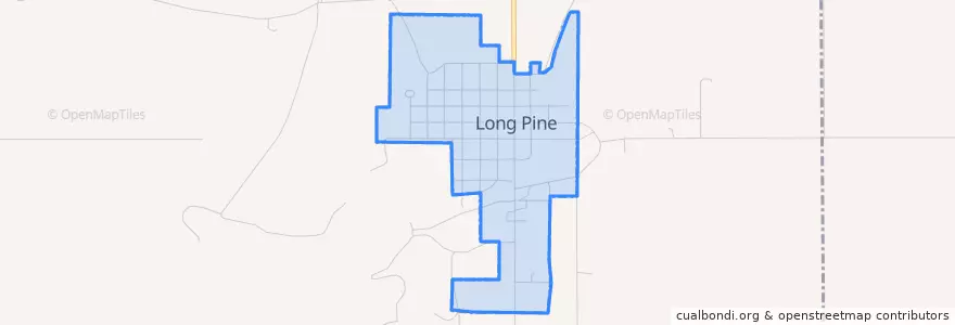 Mapa de ubicacion de Long Pine.