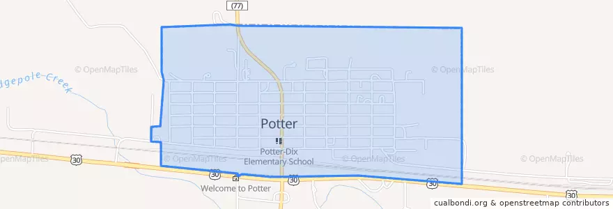 Mapa de ubicacion de Potter.