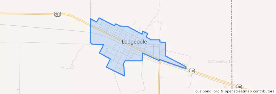 Mapa de ubicacion de Lodgepole.