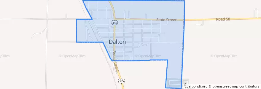 Mapa de ubicacion de Dalton.