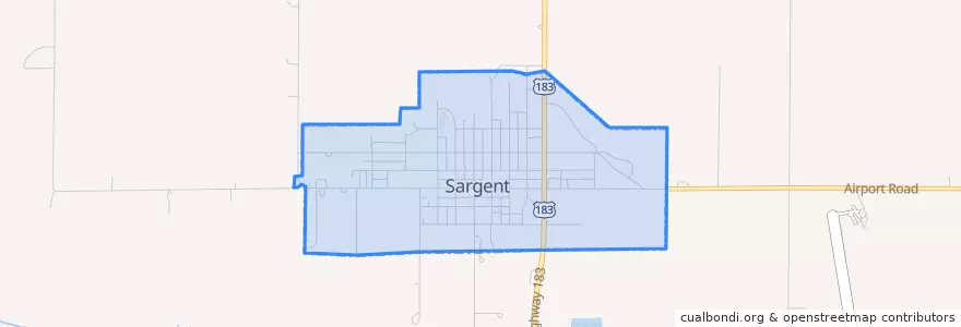 Mapa de ubicacion de Sargent.