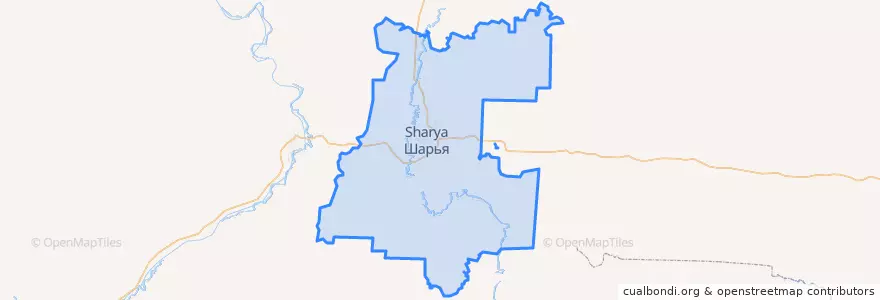 Mapa de ubicacion de Шарьинский район.
