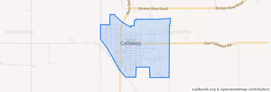 Mapa de ubicacion de Callaway.