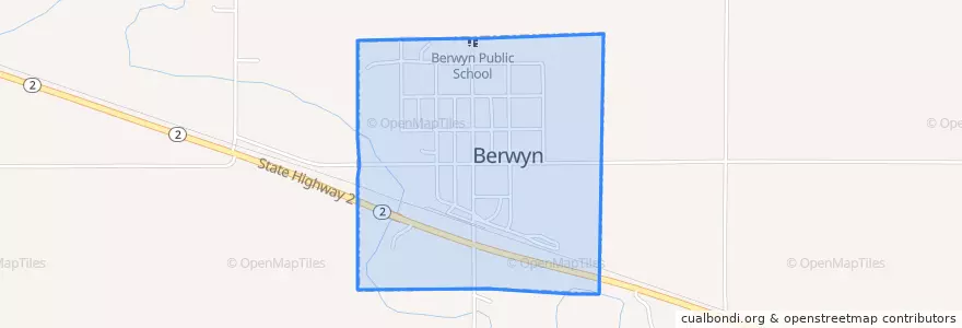 Mapa de ubicacion de Berwyn.