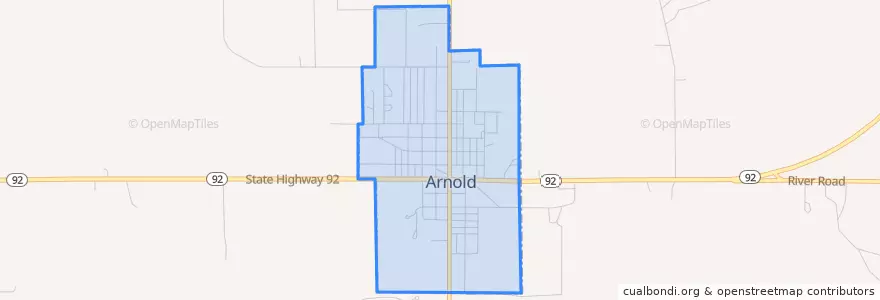 Mapa de ubicacion de Arnold.