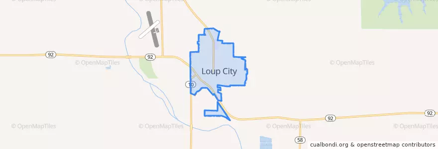 Mapa de ubicacion de Loup City.