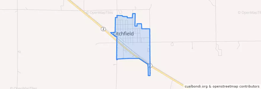 Mapa de ubicacion de Litchfield.