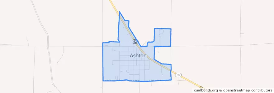 Mapa de ubicacion de Ashton.