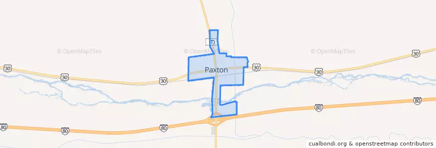 Mapa de ubicacion de Paxton.