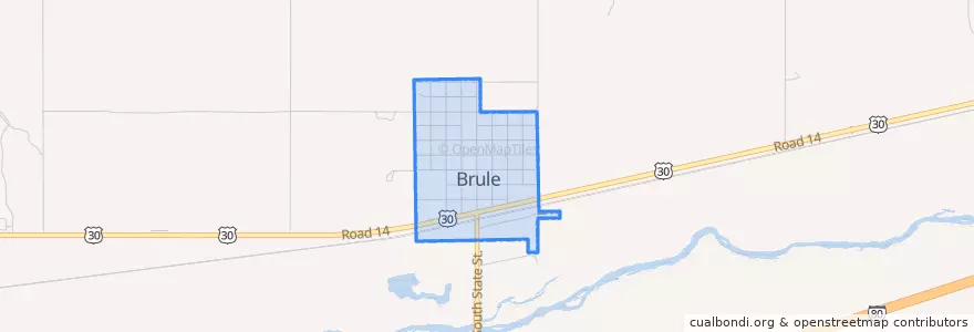 Mapa de ubicacion de Brule.