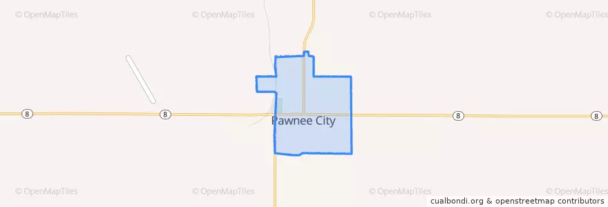 Mapa de ubicacion de Pawnee City.