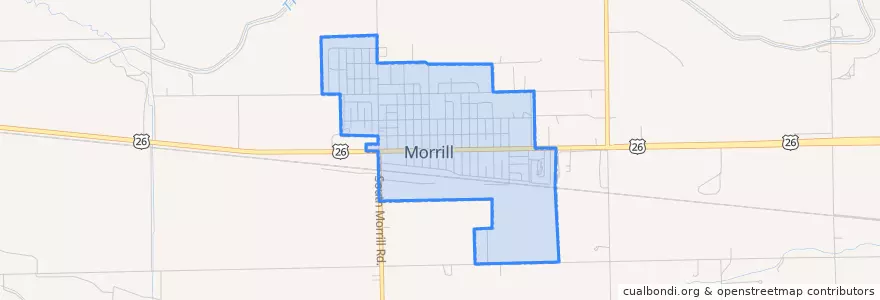 Mapa de ubicacion de Morrill.