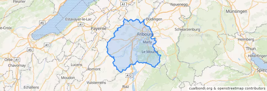 Mapa de ubicacion de District de la Sarine.