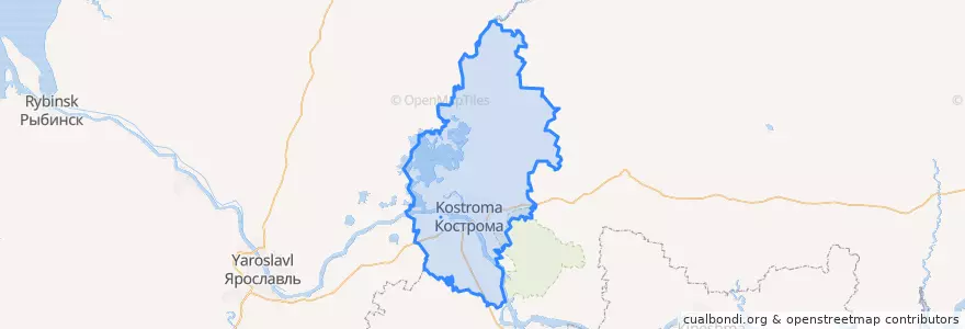 Mapa de ubicacion de Костромской район.