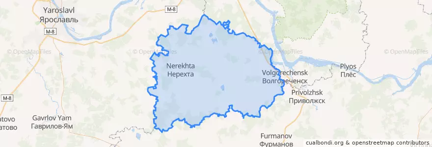 Mapa de ubicacion de Нерехтский район.