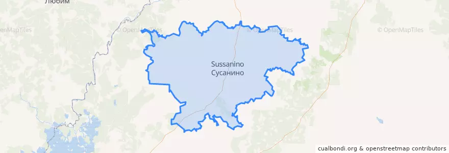 Mapa de ubicacion de Сусанинский район.